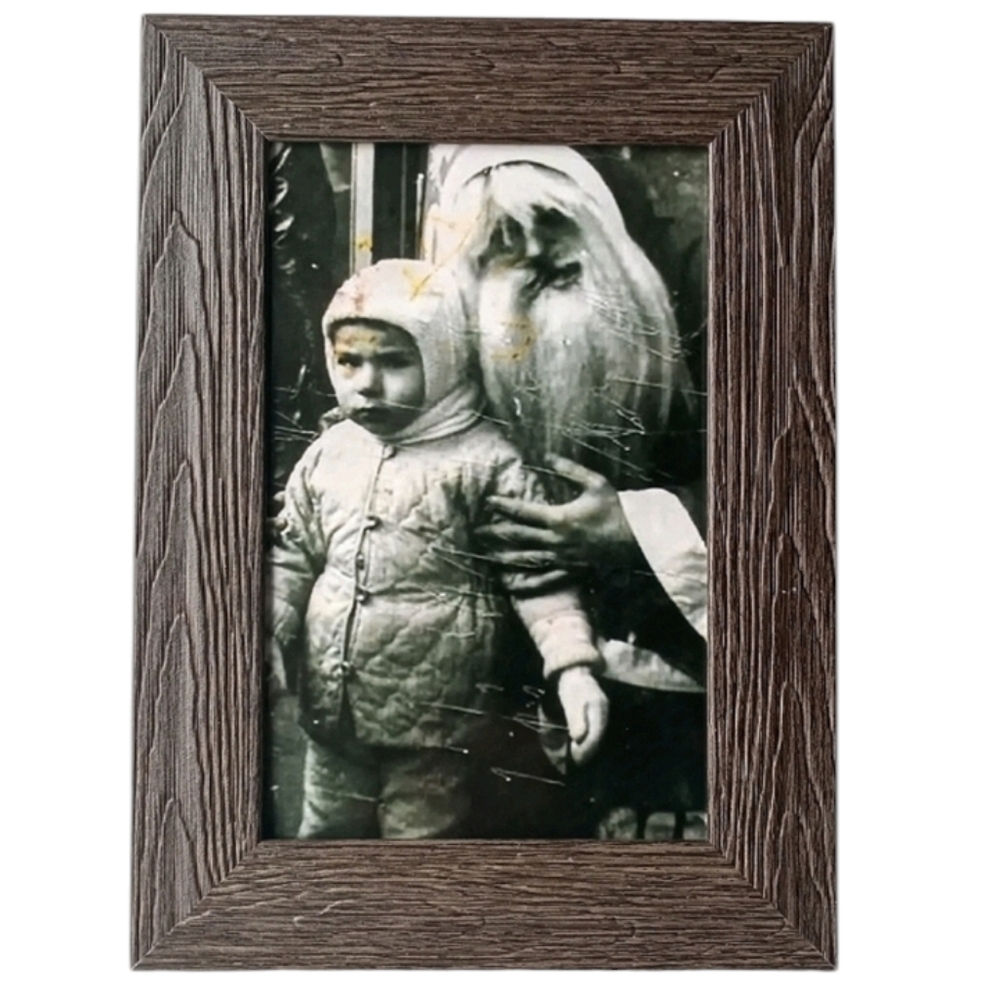 Vintage Retro Creepy Werid Santa W Kid  50s 40s Oddity Home Decor Art